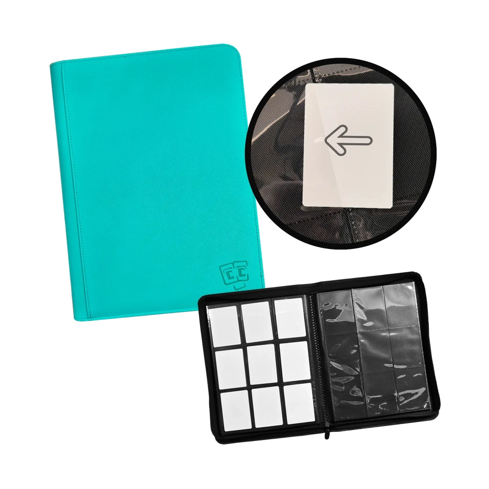TCG Guru® 9-Pocket Binder Xenon - Turquoise (Zippered)