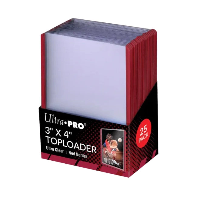 Ultra PRO – 3" × 4" Toploader Red Border (25-Pack)