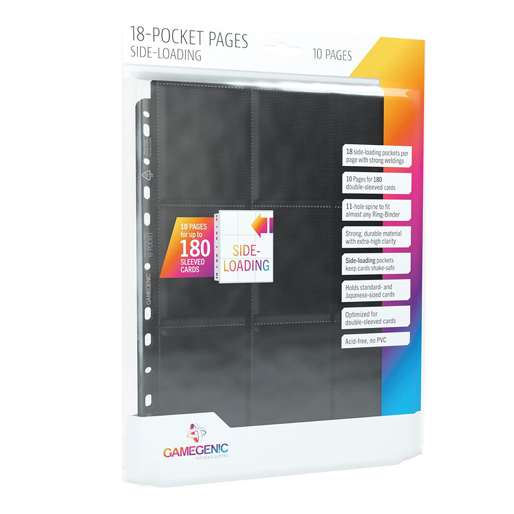 Gamegenic - Sideloading 18-Pocket Pages Pack (10) Black