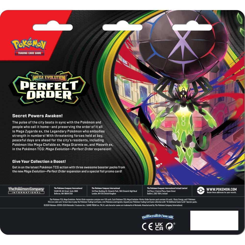 Pokémon TCG: Mega Evolution – Perfect Order – 3-Pack Blister Display
