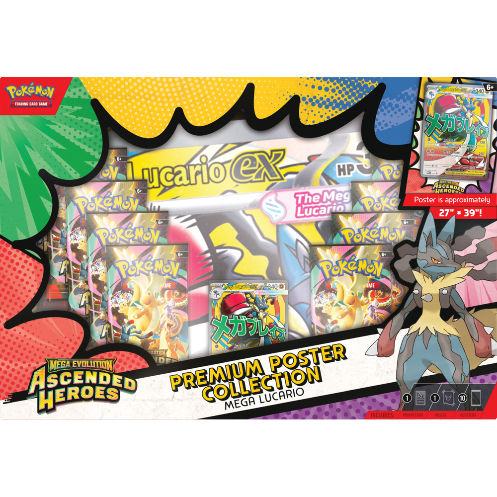 Pokémon TCG: Mega Evolution – Ascended Heroes – Premium Poster Collection Display