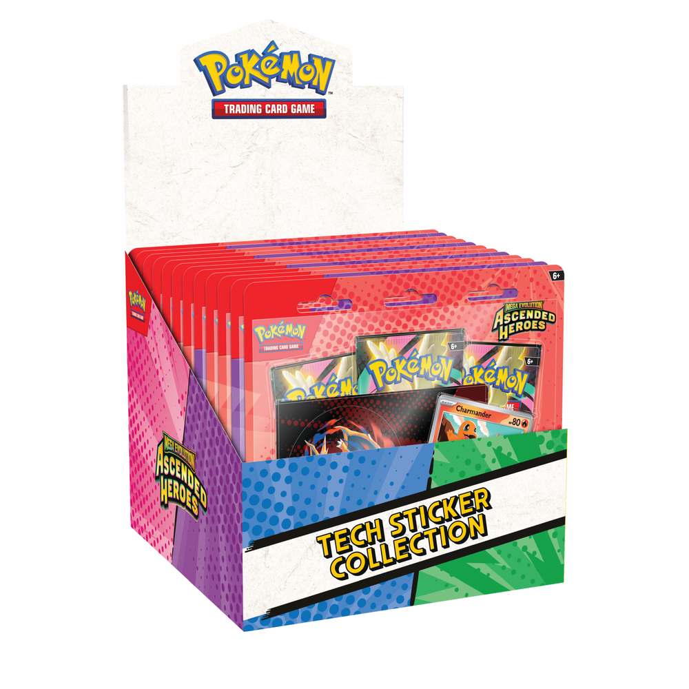 Pokémon TCG: Mega Evolution – Ascended Heroes – Tech Sticker Collection Box Display