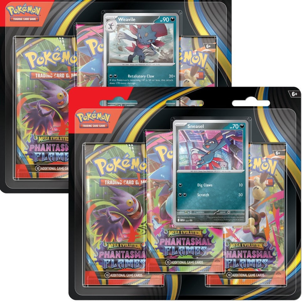 Pokémon TCG: Mega Evolution – Phantasmal Flames – 3-Pack Blister Display