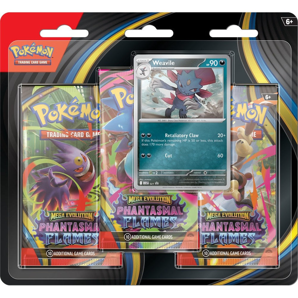Pokémon TCG: Mega Evolution – Phantasmal Flames – 3-Pack Blister Display