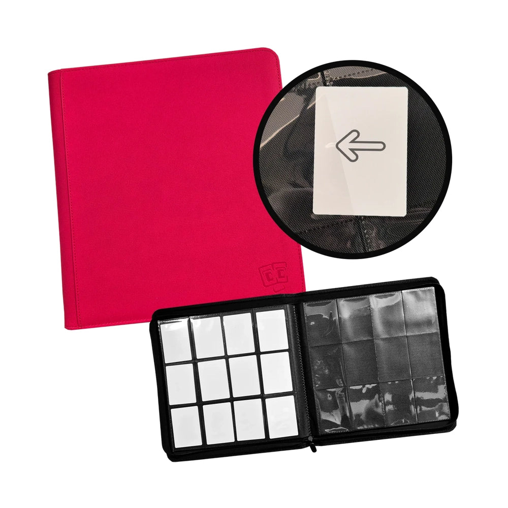 TCG Guru® 12-Pocket Binder Xenon - Red (Zippered)