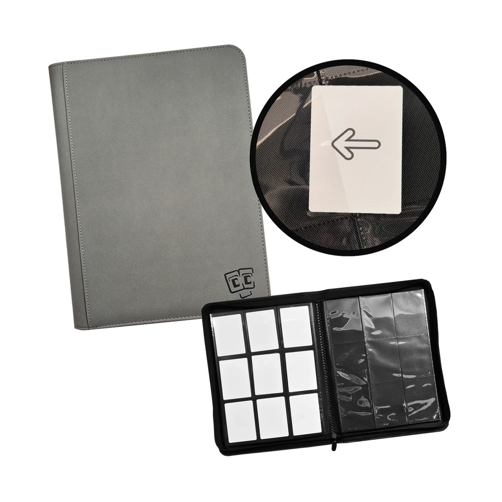 TCG Guru® 9-Pocket Binder Xenon - Gray (Zippered)