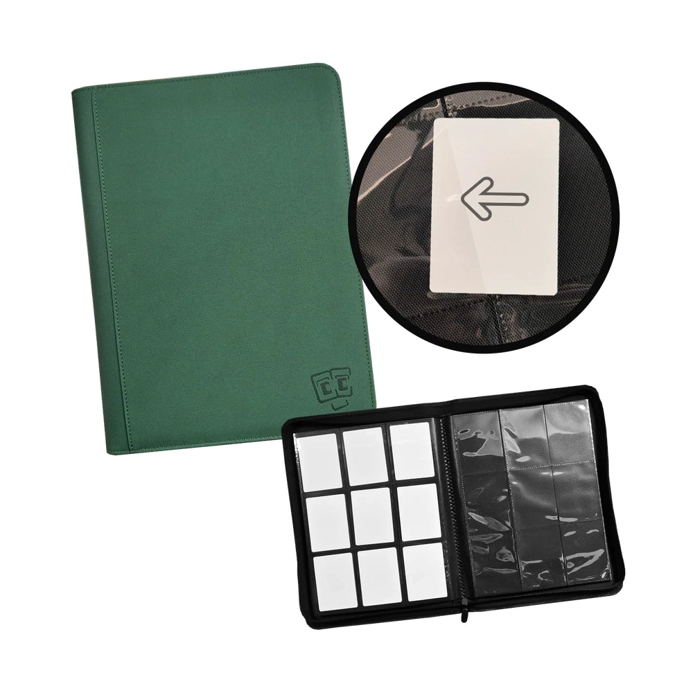 TCG Guru® 9-Pocket Binder Xenon - Green (Zippered)