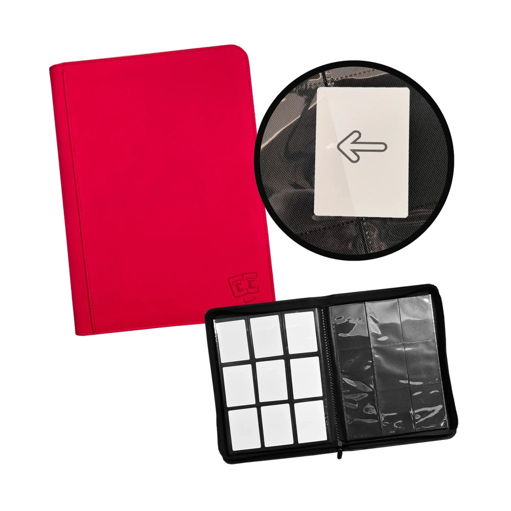 TCG Guru® 9-Pocket Binder Xenon - Red (Zippered)